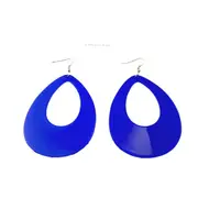 Blue Teardrop Earrings Neon 80s Retro Rock Star Jewellery Ladies