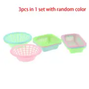 3Pcs/Set 1:12 Dollhouse Mini Washing Vegetables Fruit Baskets DIY Kitchen De-SA