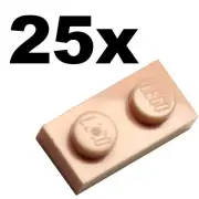 NEW LEGO - PLATES - 1 x 2 - Nougat Light plate x 25 - 1x2