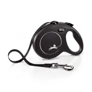 Flexi Classic Retractable Tape Dog Lead Black 5m