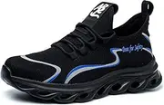[SDEQA] Men Women Safety Trainers Lightweight Steel Toe Cap Trainers with Air Cushion Non-Slip Puncture Proof Industrial Shoes