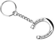 [LIZEALUCKY] Horseshoe Keychain Highly-Polished Horseshoe Keychain Favor Gifts Durable Silver Horse Snaffle Bits Key Ring for Car Keys Access Control Cards