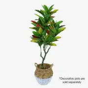 125cm Faux Artificial Potted Codiaeum Variegatum/Croton Plant Home Office Decor