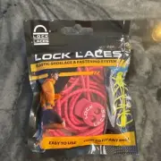 New Lock Laces Elastic Shoelace Fastening System Pink Running Hiking Shoes