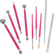 Anneome Stainless Steel Clay Sculpting Tools Piece Set Includes Modeling Dotting Tool Polymer Clay Roller for Craft