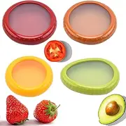 Avocado Saver and Tomato Holder - Set of 4 Reusable Storage Containers for Fridge - Ideal for Garlic, Onions, Lemons, and Potatoes