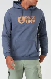 Picture Organic Clothing Basement Cork Graphic Hoodie in Dark Blue Melange at Nordstrom, Size X-Large
