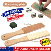 1set Wood Dual Sided Leather Buffing Blade Strop Razor Sharpener Polishing SW