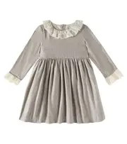 [Bonpoint] Bonpoint Flavie tulle-trimmed flannel dress Y 14 grey