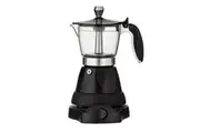 Leaf & Bean Eletric Espresso Maker Italian Coffee Percolator 3 cup Black/Silver