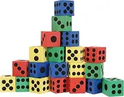 Kisangel 20pcs Colorful Eva Dice Blocks Soft Math Teaching Dice for Fun Game Party Favors Lightweight Educational for Home School and Outdoor Activities Random Color