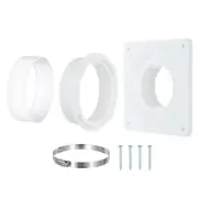 ABS Plastic Dryer Vent Connector Kit Fit 4 Inch Ducting, White