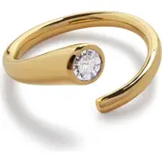 Monica Vinader Diamond Essentials Open Wrap Ring in 18K Gold Vermeil at Nordstrom, Size 6.75