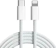 3 Pack, USB-C Fast Charging Cable, 1m Braided Charging Cord, 20W Fast Charging, White