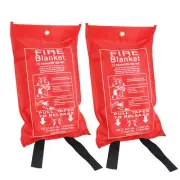 2X Fire Blanket Fiberglass Fire Emergency Blanket Flame Retardant Blanket4185