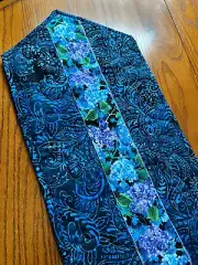 Handcrafted-Quilted Table Runner- Spring is Coming- Blue, Blue, Beautiful Blue