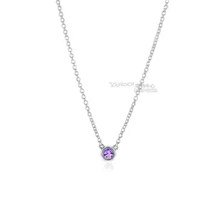 TIFFANY&Co. 0.14克拉圓形紫水晶925純銀項鍊