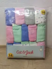Cat & Jack Girls Underwear Bikini Pull on 100% Cotton Spring Colors 14pk Size 14