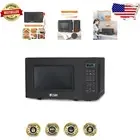 Compact 0.7 Cu Ft Microwave with 10 Power Levels & Child Safety Lock - Black
