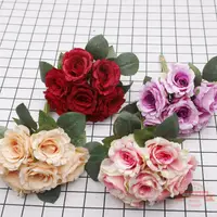 在飛比找樂天市場購物網優惠-歐麗菲 7頭愛爾蘭玫瑰 仿真玫瑰花道具裝飾花新娘手捧花 婚禮