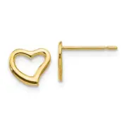 14k Yellow Gold Children's 7mm Heart Post Earrings Madi K Kids Jewelry
