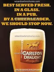 CARLTON DRAUGHT BEER 'CHEERLEADER' BAR 400mm x 300mm STEEL SIGN NOT - TIN 250