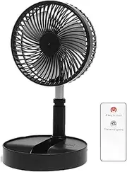 Rehomy Portable Foldable Fan, Telescopic Floor Fan, Rechargeable 4 Speeds Adjustable for Office, Home, Outdoor