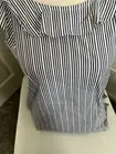 NWT Ana top blouse tank shirt Navy white pin stripe ruffle size small camisole
