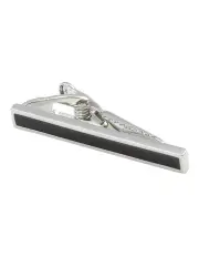 [yd.] Stripe Insert Tie Bar 4 cm in Silver