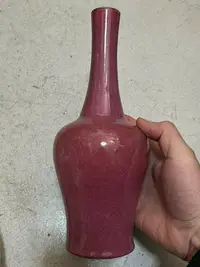 在飛比找樂天市場購物網優惠-寶石紅釉花瓶，喜歡可以直接拍，直徑10厘米，高24厘米
