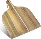 Acacia Wood Pizza Peel for Kitchen, 12 Inch X 14 Inch Large Pizza Paddle for ...