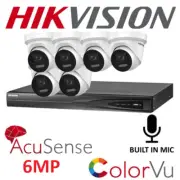HIKVISION M SERIES NVR 6MP HYBRID ColorVu KITS 2 WAY AUDIO, STROBE, SIREN