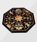 30" Marble Coffee / side Table Top Semi precious stones Inlay