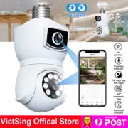 E27 Light Bulb Security Camera Dual Lens PTZ Wifi Security Cam Lamp Night Vision