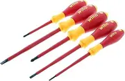 Wiha 32091 5-Piece 1000-Volt Slotted and Phillips Insulated Screwdriver Set