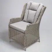 ADDA - Poly Rattan Wicker Outdoor Dining Chair - Grey