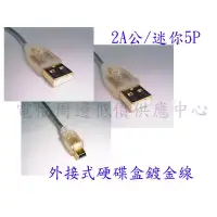 在飛比找蝦皮購物優惠-USB 2.0 2A 迷你 5P 外接式硬碟盒 專用 鍍金線