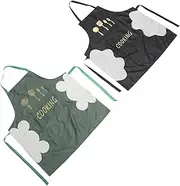 [WATIIFUFU] 2pcs Kitchen Apron Baking Grilling Aprons Cleaning Apron Bbq Apron Waterproof Gardening Apron Decorative Waterproof Apron Wear-resistant Apron Unisex Cooking Apron Polyester