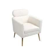HomeStar Melissa Faux-Fur Relaxing Accent Lunge Sheepert Armchair - White