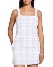 Theory Check Square Neck Mini Dress