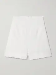 [Zimmermann] Zimmermann - Maxine Crochet-trimmed Textured-cotton Shorts - White - 2 2 White