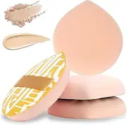 Large Powder Puffs for Face Powder,2 Pcs 3 Inches Teardrop Makeup Sponge Soft Foundation Sponge Makeup Puff Make Up Sponges for Face Foundation,Concealer,Liquid, Cream, and Powder