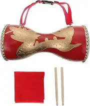 Kisangel 1 Set Auspicious Cowhide Waist Drum Professional Hand Drum for Performances Durable Percussion Instrument with for Dances and Celebrations