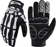 [Azarxis] Skeleton Gloves, Reflective, Skull Design, Glow in The Dark, Anti-Slip, for Cycling, Motocycling, Halloween, Cosplay, Party