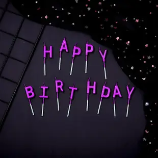 【六分埔禮品】HAPPY BIRTHDAY字母生日蠟燭-紫色(生日繽紛派對HBD蠟燭節日慶生蛋糕造型彩色蠟燭)