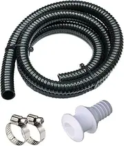 Bilge Pump Installation Kit Bilge Pump Hose 1-1/8-Inch Dia Plumbing Kit | 6 FT Premium Quality Kink-free Flexible PVC Hose | Includes 2 Clamps and Thru-Hull Fitting