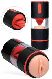 LoveBotz 8.5" Vibrating Vulva Masturbator with Flicking Tongue