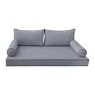 COVER ONLY-Style2 Daybed Mattress Bolster Pillow Covers Contrast Trim Full-AD001
