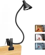 Clip on USB Reading Light 3 Color Modes 10 Brightness Levels Flexible Gooseneck