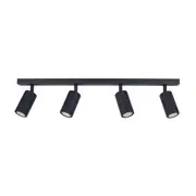 Pillar Light Adjustable 4 Light GU10 Black IP44 Rectangular Bar Back Plate